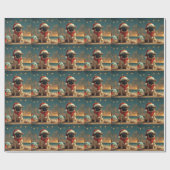 Pug Dog Christmas  Beach Cadeaupapier (Vlak)