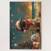 Pug Dog Christmas Beach Legpuzzel (Verticaal)