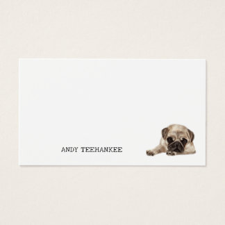 Pug Dog Dank u Nota, Gift Note Kaart, Minimalist Visitekaartje