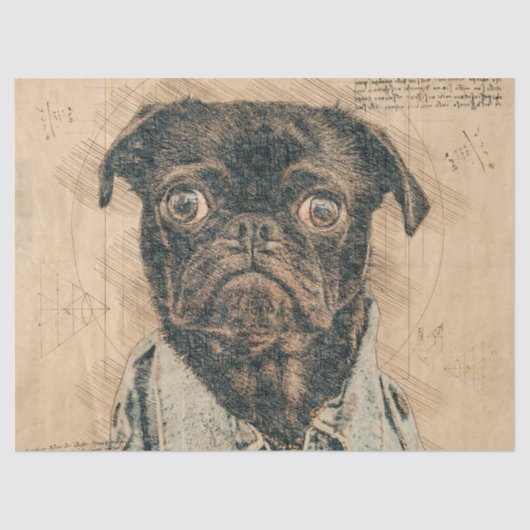 Pug Dog Decoupage Tissuepapier (Voorkant)