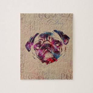 Pug dog Digital Art Legpuzzel