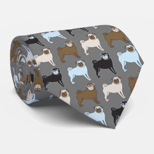 Pug Dog Doggy Puppy Schattige Meerkleurig Patroon Stropdas