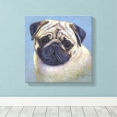 Pug Dog Drawing door Glenda S. Harlan Canvas Afdruk (Insitu (Houten vloer))