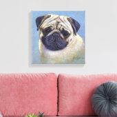 Pug Dog Drawing door Glenda S. Harlan Canvas Afdruk (Insitu (Woonkamer))