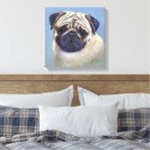 Pug Dog Drawing door Glenda S. Harlan Canvas Afdruk (Insitu (Slaapkamer))