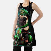 Pug Dog Driving Bike St. Patrick's Day Schort (Insitu)