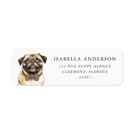 Pug Dog Etiket (Voorkant)