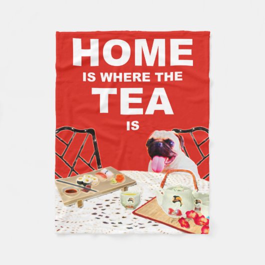 Pug Dog Fleece Throw Blanket Deken (Voorkant)