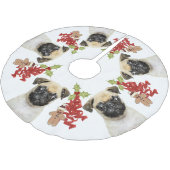 Pug Dog Fun Festiviteiten Kerstmis | Wit Kerstboom Rok (Gekanteld)