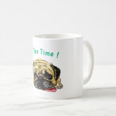 Pug Dog Funny Coffee Mok - aangepaste tekst (Voorkant rechts)