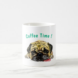 Pug Dog Funny Coffee Mok - aangepaste tekst
