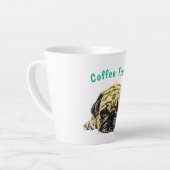 Pug Dog Funny Latte Mok - Aangepaste tekst (Linkerhoek)