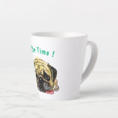 Pug Dog Funny Latte Mok - Aangepaste tekst (Rechterhoek)
