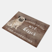 Pug Dog Gepersonaliseerde Deurmat (Schuin)