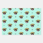 Pug Dog Gift Wrap Reeks Inpakpapier Vel (Voorkant 2)