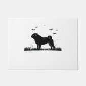 Pug Dog - Halloween Moon Silhouette Classic T-Shir Deurmat (Voorkant)