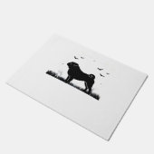 Pug Dog - Halloween Moon Silhouette Classic T-Shir Deurmat (Schuin)