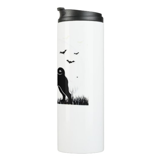 Pug Dog - Halloween Moon Silhouette Classic T-Shir Thermosbeker (Geroteerd rechts)