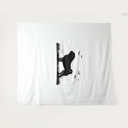 Pug Dog - Halloween Moon Silhouette Classic T-Shir Wandkleed (Voorkant (horizontaal))