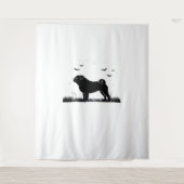 Pug Dog - Halloween Moon Silhouette Classic T-Shir Wandkleed (Voorkant)