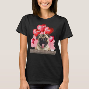 Pug Dog Happy Valentines Day Pet Hondenliefhebber T-shirt