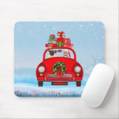 Pug Dog in auto met kerstman Muismat (Met muis)