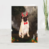 Pug Dog in Halloween Kostuum Kaart (Voorkant)