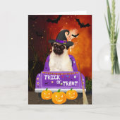 Pug Dog in Halloween Truck Kaart (Voorkant)