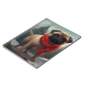 Pug Dog in Sneeuw Kerstmis Notitieboek (Linkerzijde)