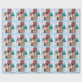 Pug Dog in sneeuwkerst Cadeaupapier (Vlak)
