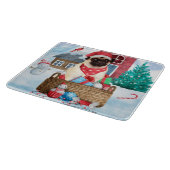 Pug Dog in sneeuwkerst Snijplank (Hoek)