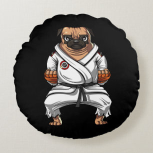Pug Dog Karate Ninja Arts Pet Rond Kussen