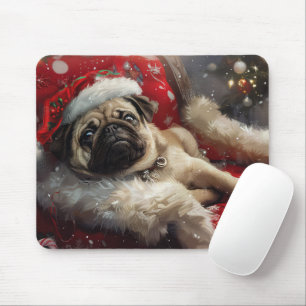 Pug Dog Kerstfeest Muismat