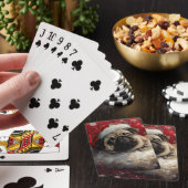 Pug Dog Kerstfeest Pokerkaarten (Insitu)