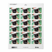Pug Dog Kerstmis Etiket (Full Sheet)