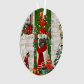 Pug Dog Kerstmis Ornament (voorkant)