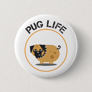 Pug Dog Life Ronde Button