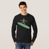 Pug Dog Longboard Surfer T-shirt (Voorkant volledig)