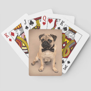 Pug Dog met Bow Stropdas Pokerkaarten