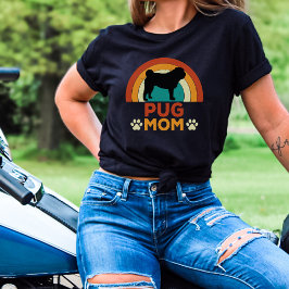 Pug Dog Moeder Zonsondergang T-shirt