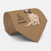 Pug Dog My Best Friend Custom Name Stropdas (Opgerold)