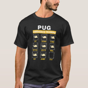 Pug Dog Obedience Training Grappige Puppy Gids naa T-shirt