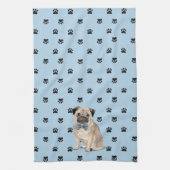 Pug Dog Paw Printerpatroon Theedoek (Verticaal)