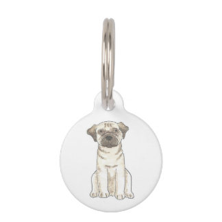 Pug Dog Pet ID Tag Huisdierpenning