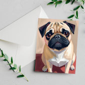 Pug Dog Pet Painting Briefkaart