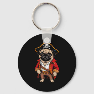 Pug Dog Pirate Shirt Boys Kinder Schedel Halloween Sleutelhanger