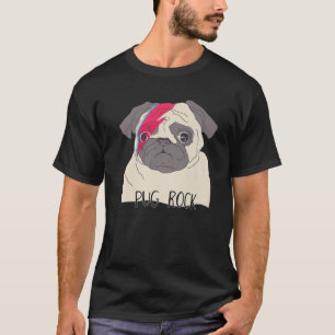 Pug Dog Podle Puppy Music Rock en Roll Women Gir T-shirt