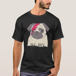 Pug Dog Podle Puppy Music Rock en Roll Women Gir T-shirt