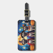 Pug Dog Pumpkin Halloween Grappig Bagagelabel (Voorkant verticaal)