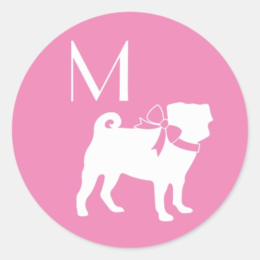 Pug Dog Puppy Classic Round Sticker (Voorkant)